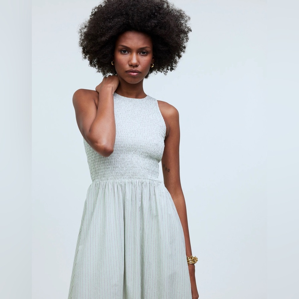 Madewell Petite Melody Smocked Midi Dress NWT - Picture 3 of 12